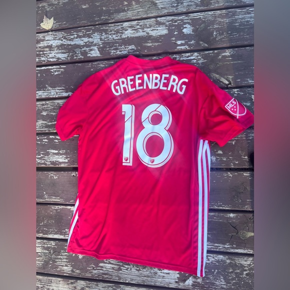 NWT Official New York Red Bulls Football #18 Greenberg Jersey Mens Size L - Picture 2 of 4